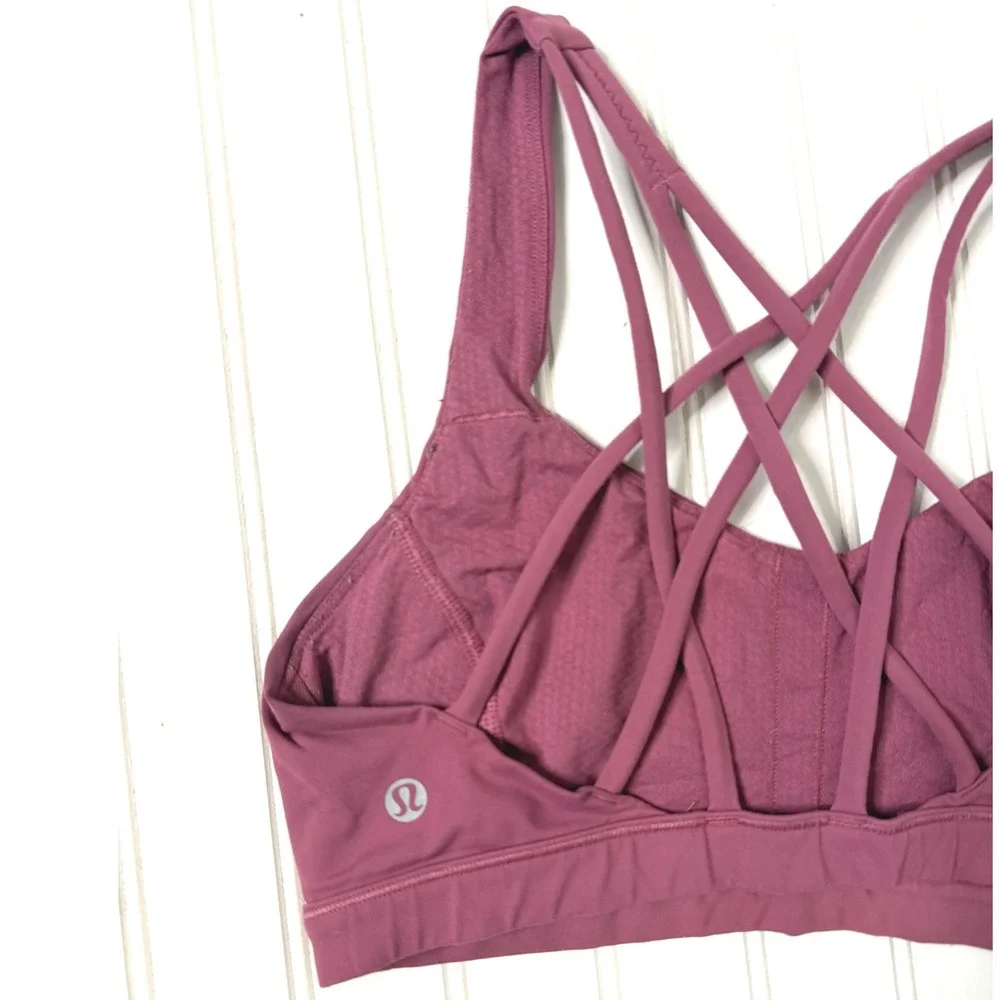 Lululemon Free To Be Serene Bra Deep Luxe Pink Strappy Back Size 6 - Picture 4 of 6